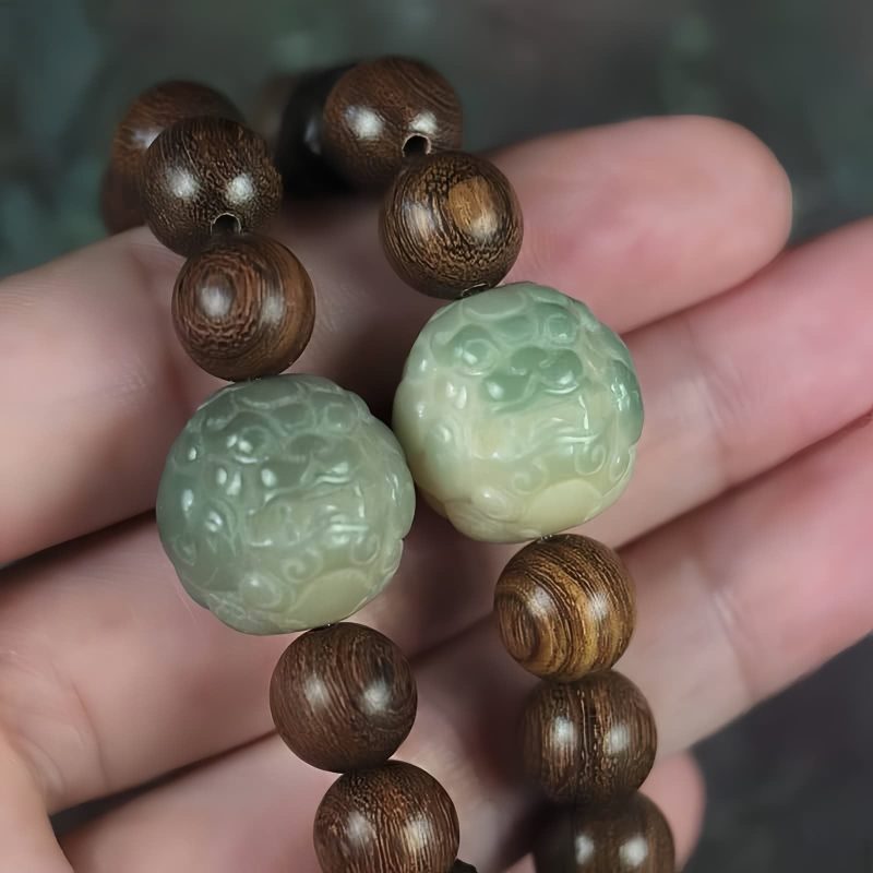 Pulsera de Sanación Espiritual con Semillas de Bodhi y Sándalo Sandalwood Bodhi Seed Spiritual Healing Bracelet