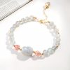 Pulsera Curativa de Cuarzo Rosa y Piedra Luna Strawberry Quartz Moonstone Healing Bracelet