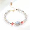 Pulsera Curativa de Cuarzo Rosa y Piedra Luna Strawberry Quartz Moonstone Healing Bracelet