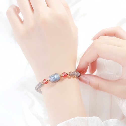 Pulsera Curativa de Cuarzo Rosa y Piedra Luna Pulsera Curativa de Cuarzo Rosa y Piedra Luna
