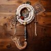 Pulseira da Fortuna Tibetana 108 Sementes de Bodhi, Contas Dzi e Ágata Cinza Tibet 108 Mala Bodhi Seed Dzi Bead Gray Agate Wealth Bracelet