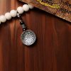 Pulseira da Fortuna Tibetana 108 Sementes de Bodhi, Contas Dzi e Ágata Cinza Tibet 108 Mala Bodhi Seed Dzi Bead Gray Agate Wealth Bracelet