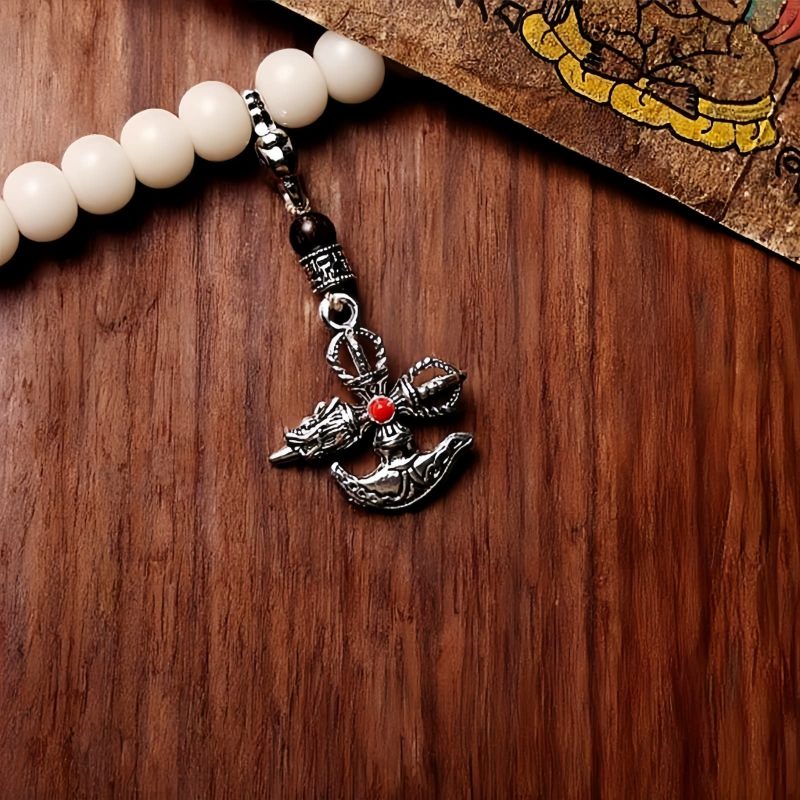 Pulseira da Fortuna Tibetana 108 Sementes de Bodhi, Contas Dzi e Ágata Cinza Tibet 108 Mala Bodhi Seed Dzi Bead Gray Agate Wealth Bracelet