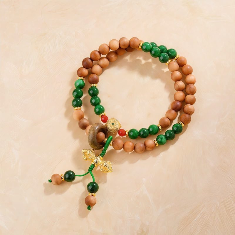 Pulsera Tibetana de Sándalo Dorje Vajra Doble Trenzado para Sanación Tibet Sandalwood Dorje Vajra Double Twisted Healing Bracelet