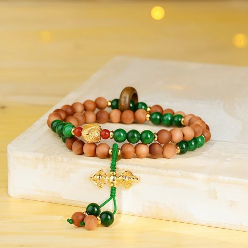 Pulsera Tibetana de Sándalo Dorje Vajra Doble Trenzado para Sanación Pulsera Tibetana de Sándalo Dorje Vajra Doble Trenzado para Sanación