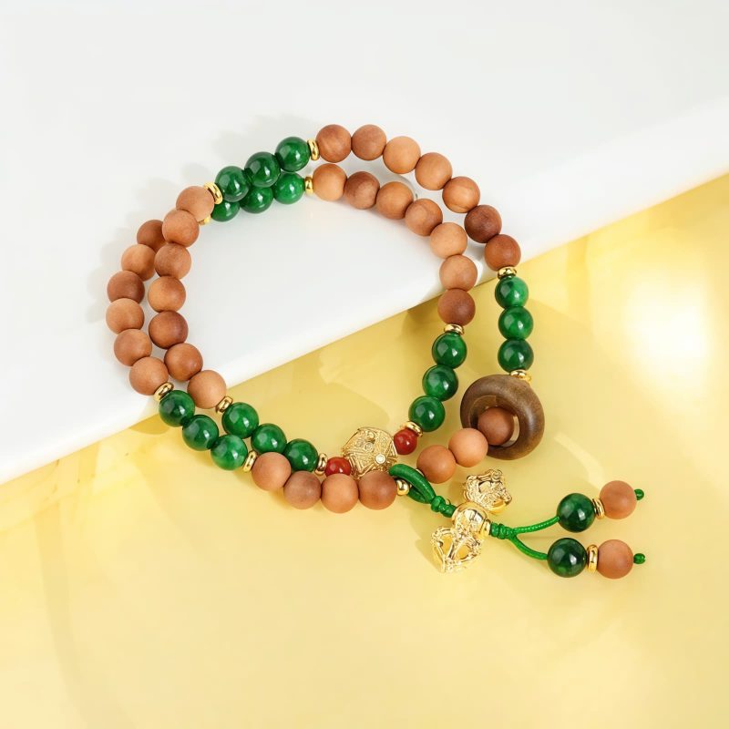 Pulsera Tibetana de Sándalo Dorje Vajra Doble Trenzado para Sanación Tibet Sandalwood Dorje Vajra Double Twisted Healing Bracelet