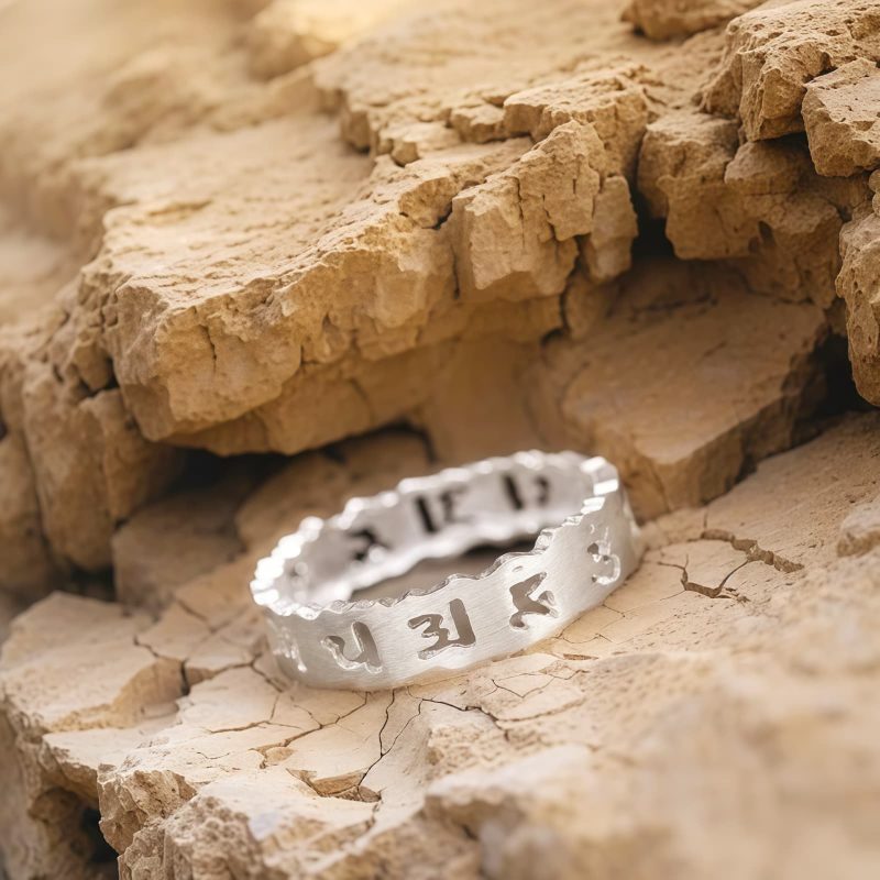 チベット銀925 オム マニ ペメ フム 空洞平和リング Tibetan 925 Silver Om Mani Padme Hum Hollow Peace Ring