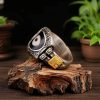 Anillo de Dzi con Diosa de la Riqueza en Plata Esterlina 925 Tibetana Tibetan 925 Sterling Silver Goddess of Wealth Dzi Bead Ring