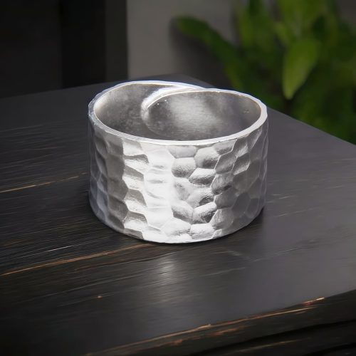 Anillo Tibetano de Plata 990 Martillado a Mano, Estilo Rústico Anillo Tibetano de Plata 990 Martillado a Mano, Estilo Rústico