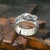 Anillo Tibetano de Pixiu con Grabado en Plata Esterlina 990 Tibetan 990 Sterling Silver Engraved PiXiu Ring