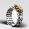 Anillo Tibetano de Pixiu con Grabado en Plata Esterlina 990 Tibetan 990 Sterling Silver Engraved PiXiu Ring