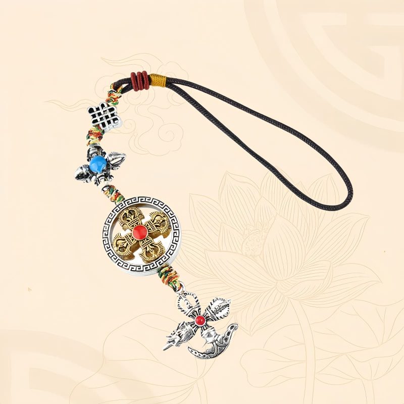 Adorno colgante para coche con Vajra de aleación tibetana Tibetan Alloy Vajra Car Hanging Decoration
