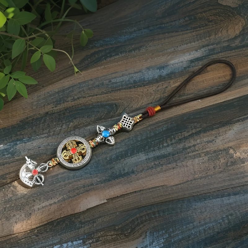 Adorno colgante para coche con Vajra de aleación tibetana Tibetan Alloy Vajra Car Hanging Decoration