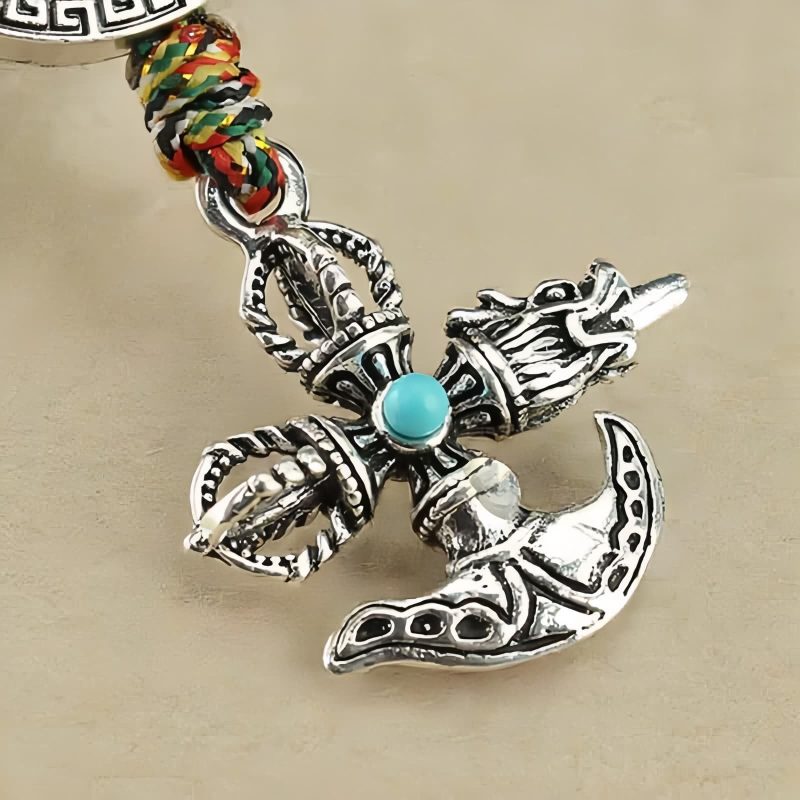 Adorno colgante para coche con Vajra de aleación tibetana Tibetan Alloy Vajra Car Hanging Decoration