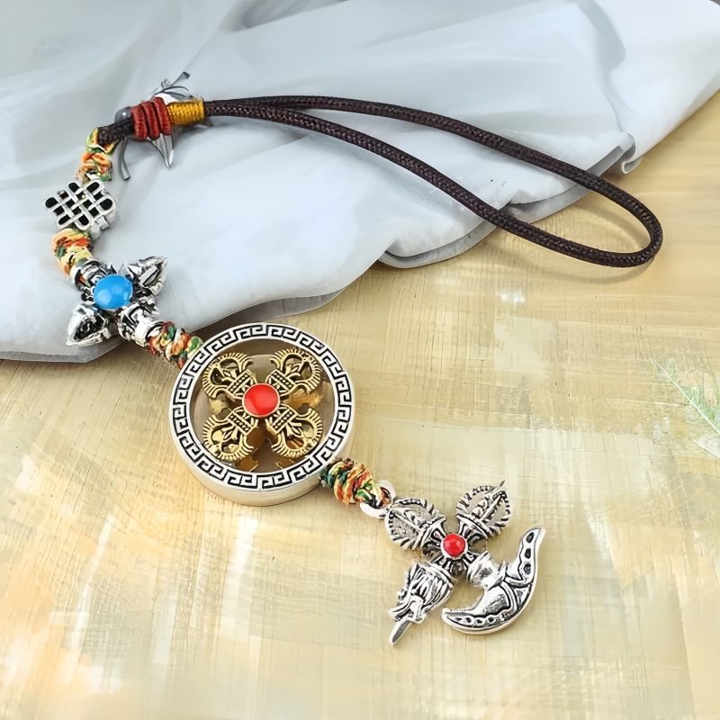 Adorno colgante para coche con Vajra de aleación tibetana Tibetan Alloy Vajra Car Hanging Decoration