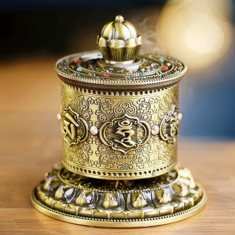 ديكور سيارة تبتي مبارك - عجلة الصلاة Tibetan Car Decoration Blessing Prayer Wheel