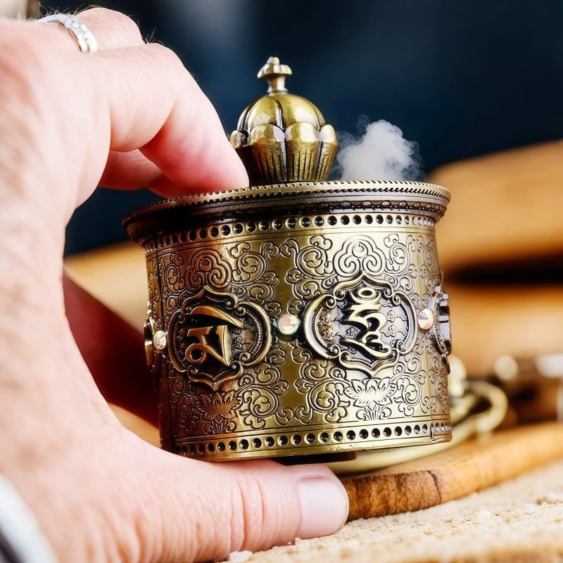 ديكور سيارة تبتي مبارك - عجلة الصلاة Tibetan Car Decoration Blessing Prayer Wheel