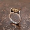 Anillo giratorio de moneda de cobre tibetana tallada Tibetan Carved Copper Coin Rotatable Ring