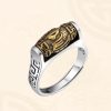 Anillo de Pureza Tibetano Tallado y Giratorio Tibetan Carved Rotatable Purity Ring