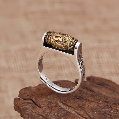 Anillo de Pureza Tibetano Tallado y Giratorio Anillo de Pureza Tibetano Tallado y Giratorio