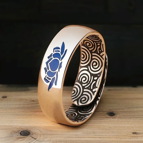 Anillo de Iluminación de Loto Azul en Cobre Tibetano Anillo de Iluminación de Loto Azul en Cobre Tibetano