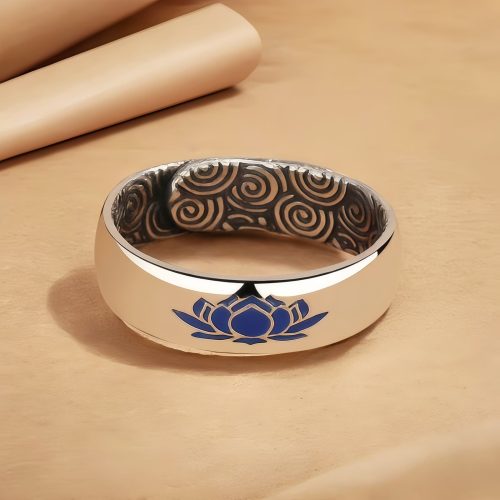 Anillo de Iluminación de Loto Azul en Cobre Tibetano Anillo de Iluminación de Loto Azul en Cobre Tibetano