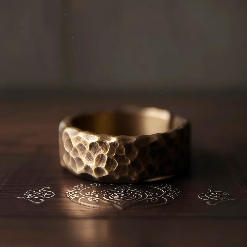 Anillo de la Suerte de Cobre y Latón Tibetano Tibetan Copper Brass Luck Ring