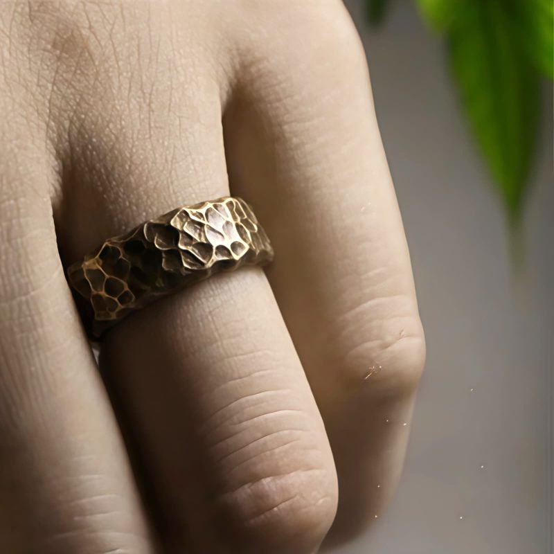 Anillo de la Suerte de Cobre y Latón Tibetano Tibetan Copper Brass Luck Ring