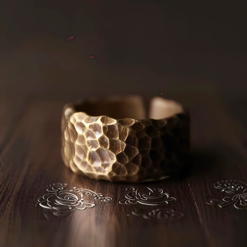 Anillo de la Suerte de Cobre y Latón Tibetano Tibetan Copper Brass Luck Ring