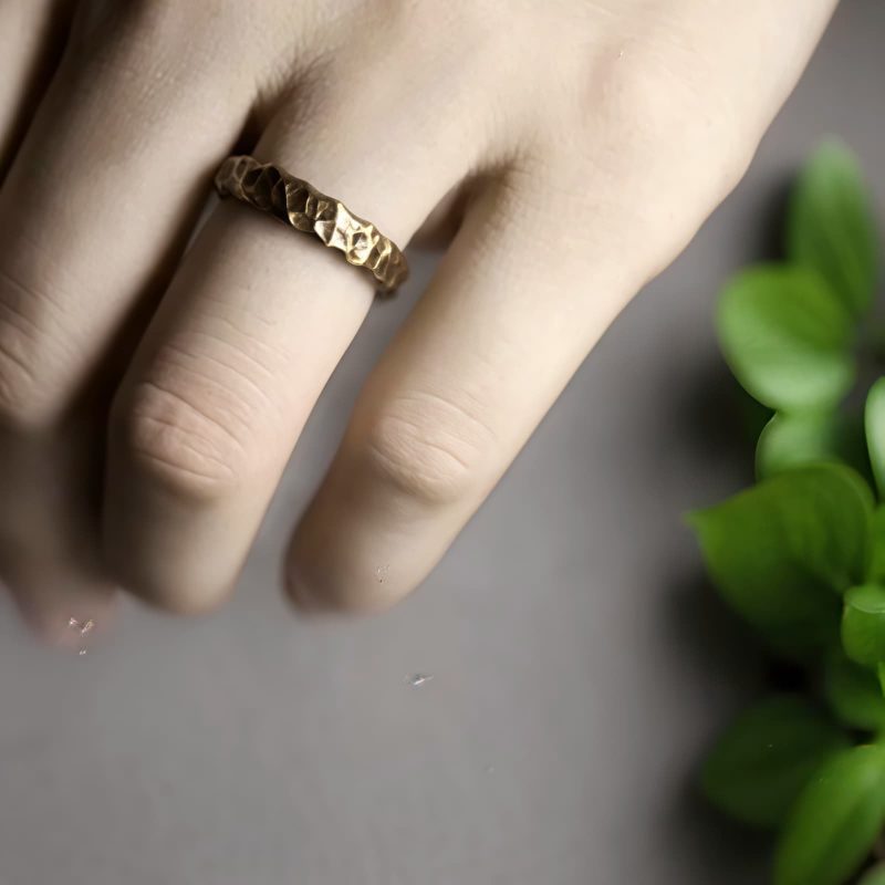 Anillo de la Suerte de Cobre y Latón Tibetano Tibetan Copper Brass Luck Ring