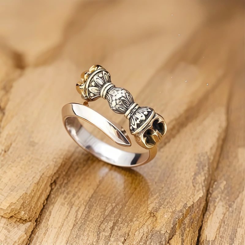 Anillo Ajustable Dorje Vajra de Cobre Tibetano Tibetan Copper Dorje Vajra Adjustable Ring