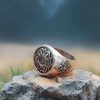 Anillo giratorio tibetano de cobre Om Mani Padme Hum Tibetan Copper Om Mani Padme Hum Rotatable Ring