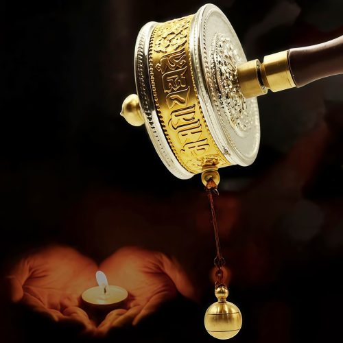 Rueda de oración tibetana de cobre - Seis palabras para la paz Rueda de oración tibetana de cobre - Seis palabras para la paz