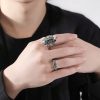 Anillo de Paz Giratorio con Dzi Garuda Tibetano Tibetan Garuda Dzi Rotatable Peace Ring