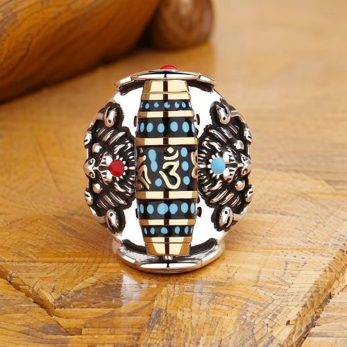 Anillo de Paz Giratorio con Dzi Garuda Tibetano Anillo de Paz Giratorio con Dzi Garuda Tibetano