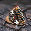 Anillo de Paz Giratorio con Dzi Garuda Tibetano Tibetan Garuda Dzi Rotatable Peace Ring