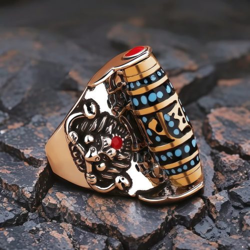 Anillo de Paz Giratorio con Dzi Garuda Tibetano Anillo de Paz Giratorio con Dzi Garuda Tibetano