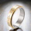 Anillo giratorio de acero de titanio con mantra tibetano Tibetan Mantra Rotatable Titanium Steel Ring
