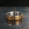 Anillo giratorio de acero de titanio con mantra tibetano Tibetan Mantra Rotatable Titanium Steel Ring