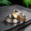 Anillo giratorio de acero de titanio con mantra tibetano Tibetan Mantra Rotatable Titanium Steel Ring