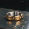 Anillo giratorio de acero de titanio con mantra tibetano Tibetan Mantra Rotatable Titanium Steel Ring