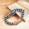 Pulsera de Protección con Ojo de Tigre Tibetano de Nueve Ojos y Turquesa Tibetan Nine-Eye Dzi Bead Turquoise Protection Bracelet