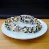 Pulsera de Protección con Ojo de Tigre Tibetano de Nueve Ojos y Turquesa Tibetan Nine-Eye Dzi Bead Turquoise Protection Bracelet