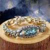 Pulsera de Protección con Ojo de Tigre Tibetano de Nueve Ojos y Turquesa Tibetan Nine-Eye Dzi Bead Turquoise Protection Bracelet