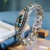 Pulsera de Protección con Ojo de Tigre Tibetano de Nueve Ojos y Turquesa Tibetan Nine-Eye Dzi Bead Turquoise Protection Bracelet