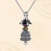 Collar con dije de Dorje Vajra y Om Mani Padme Hum: Fuerza y Protección Tibetana Tibetan Om Mani Padme Hum Dorje Vajra Strength Necklace Pendant