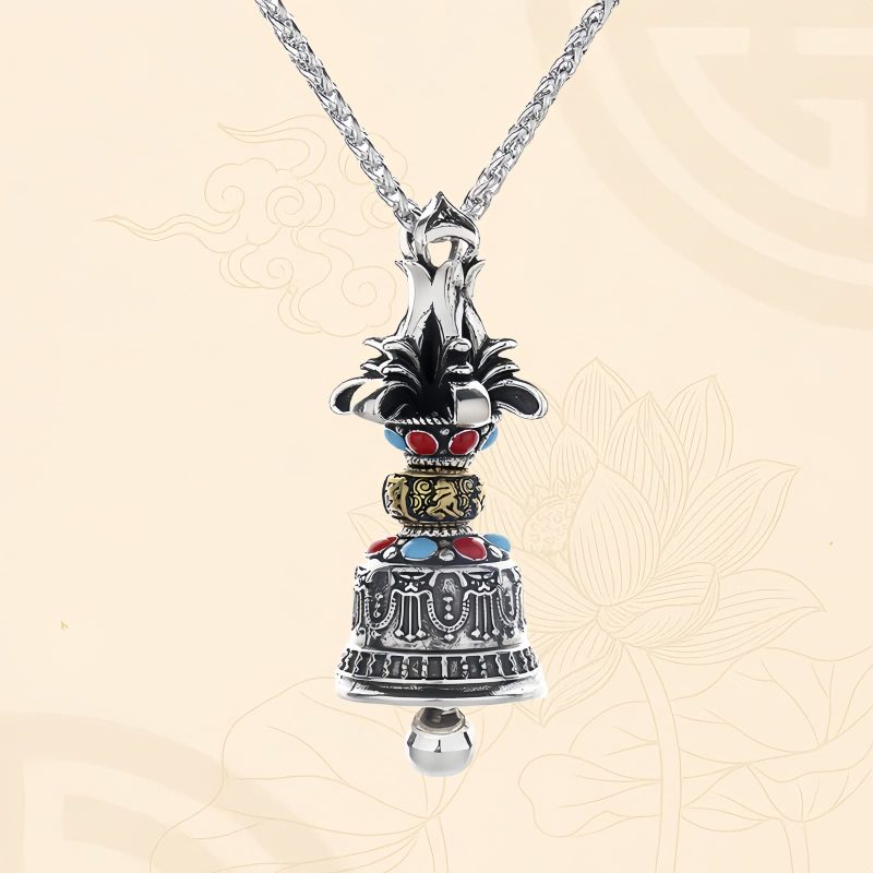 Collar con dije de Dorje Vajra y Om Mani Padme Hum: Fuerza y Protección Tibetana Tibetan Om Mani Padme Hum Dorje Vajra Strength Necklace Pendant