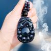 Tibetanischer PiXiu Regenbogen-Obsidian-Halskette Tibetan PiXiu Rainbow Obsidian Necklace