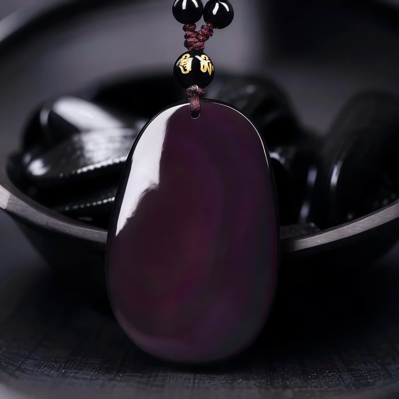 Tibetanischer PiXiu Regenbogen-Obsidian-Halskette Tibetan PiXiu Rainbow Obsidian Necklace