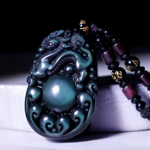 Tibetische PiXiu Regenbogen Obsidian Halskette Tibetische PiXiu Regenbogen Obsidian Halskette